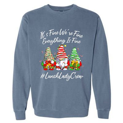 It's Fine I'm Fine Everything Is Fine Gnome Christmas Lights Garment-Dyed Sweatshirt