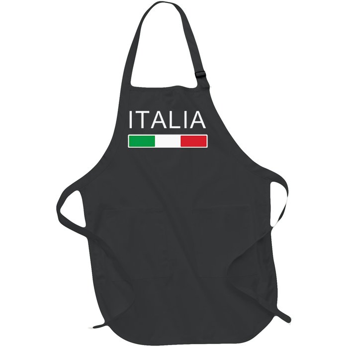 Italia Flag Italian Italy Italiano Family Heritage Full-Length Apron With Pockets