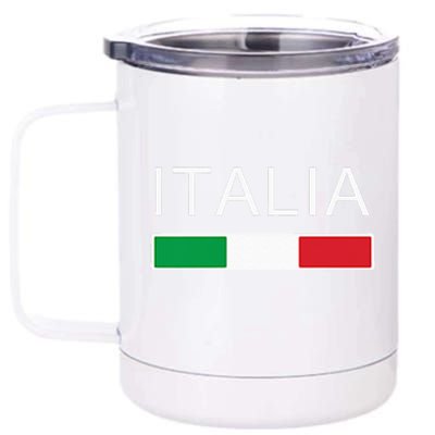 Italia Flag Italian Italy Italiano Family Heritage 12 oz Stainless Steel Tumbler Cup