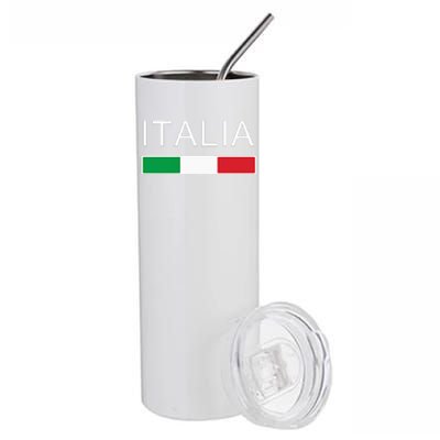 Italia Flag Italian Italy Italiano Family Heritage Stainless Steel Tumbler