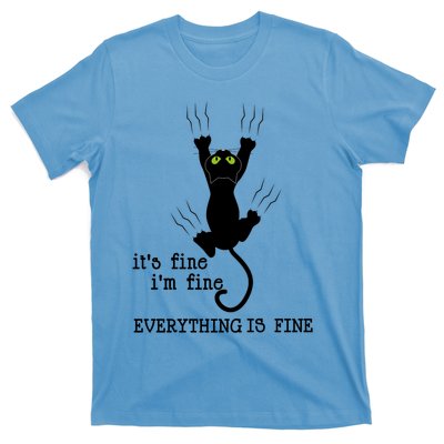 It's Fine I'm Fine Everything Is Fine Cat Funny Gift T-Shirt