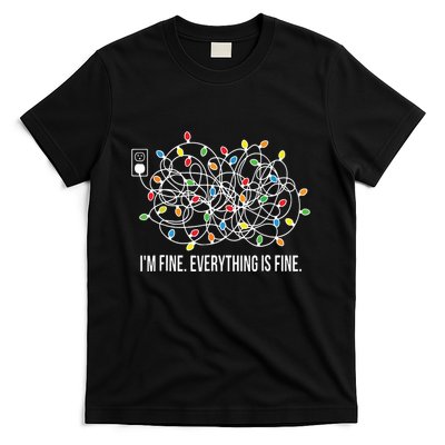 Its Fine Im Fine Everything Is Fine Funny Christmas Lights T-Shirt