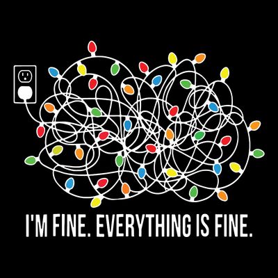 Its Fine Im Fine Everything Is Fine Funny Christmas Lights T-Shirt