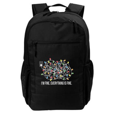 Its Fine Im Fine Everything Is Fine Funny Christmas Lights Backpack