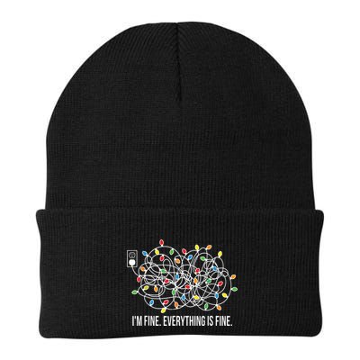 Its Fine Im Fine Everything Is Fine Funny Christmas Lights Beanie
