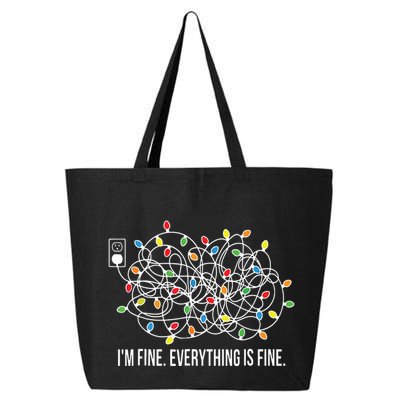 Its Fine Im Fine Everything Is Fine Funny Christmas Lights 25L Jumbo Tote