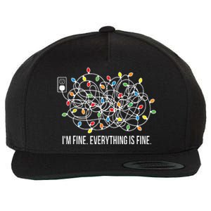 Its Fine Im Fine Everything Is Fine Funny Christmas Lights Wool Snapback Cap