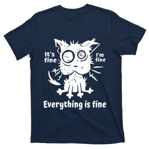 It's Fine I'm Fine Everything Is Fine, Funny Cat Fathers Day T-Shirt