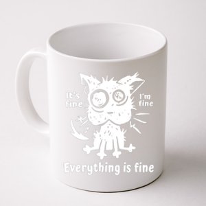 It's Fine I'm Fine Everything Is Fine, Funny Cat Fathers Day Coffee Mug