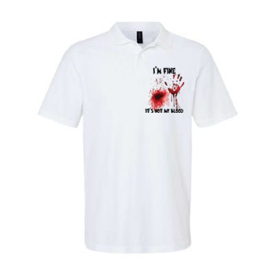 IM Fine ItS Not My Blood Bloody Halloween Softstyle Adult Sport Polo