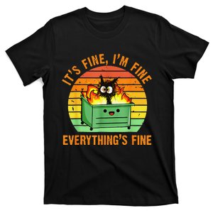 It's Fine I'm Fine Everything Is Fine Retro Dumpster Fire T-Shirt