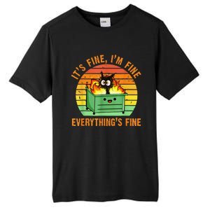 It's Fine I'm Fine Everything Is Fine Retro Dumpster Fire Tall Fusion ChromaSoft Performance T-Shirt