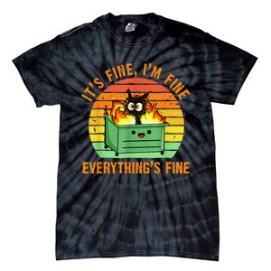 It's Fine I'm Fine Everything Is Fine Retro Dumpster Fire Tie-Dye T-Shirt