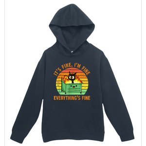 It's Fine I'm Fine Everything Is Fine Retro Dumpster Fire Urban Pullover Hoodie