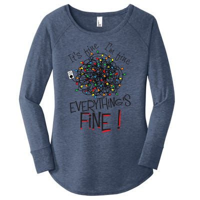 ItS Fine IM Fine Everything Is Fine! Funny Christmas Women's Perfect Tri Tunic Long Sleeve Shirt