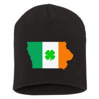 Irish Flag Iowa State Map St Patrick's Day Short Acrylic Beanie