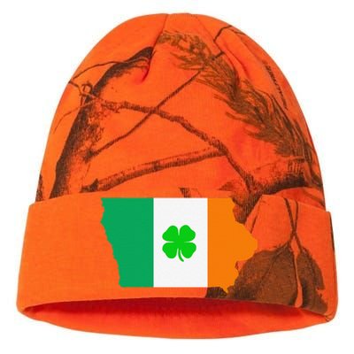 Irish Flag Iowa State Map St Patrick's Day Kati Licensed 12" Camo Beanie