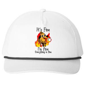 It's Fine I'm Fine Everything Is Fine Funny I'm fine dog Snapback Five-Panel Rope Hat