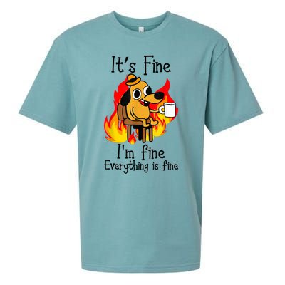 It's Fine I'm Fine Everything Is Fine Funny I'm fine dog Sueded Cloud Jersey T-Shirt