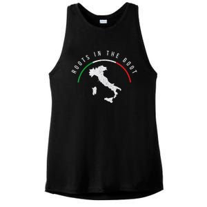 Italy Flag & Italian Map Funny Pun Italia Men Women Ladies PosiCharge Tri-Blend Wicking Tank