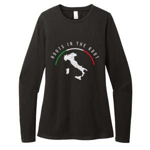 Italy Flag & Italian Map Funny Pun Italia Men Women Womens CVC Long Sleeve Shirt