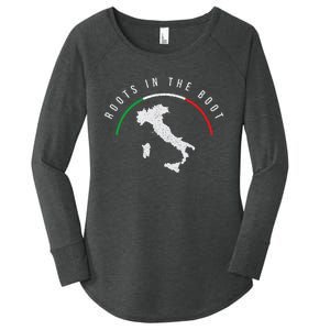 Italy Flag & Italian Map Funny Pun Italia Men Women Women's Perfect Tri Tunic Long Sleeve Shirt