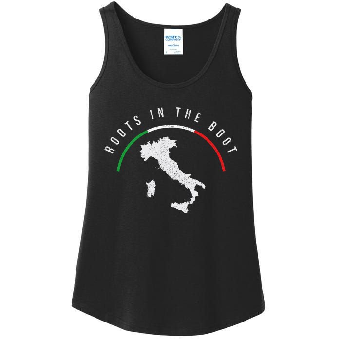 Italy Flag & Italian Map Funny Pun Italia Men Women Ladies Essential Tank