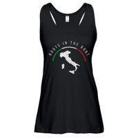 Italy Flag & Italian Map Funny Pun Italia Men Women Ladies Essential Flowy Tank