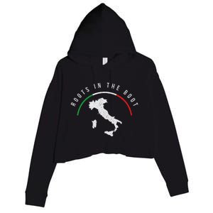 Italy Flag & Italian Map Funny Pun Italia Men Women Crop Fleece Hoodie