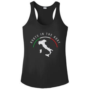 Italy Flag & Italian Map Funny Pun Italia Men Women Ladies PosiCharge Competitor Racerback Tank