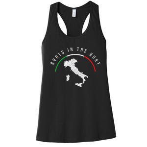 Italy Flag & Italian Map Funny Pun Italia Men Women Women's Racerback Tank