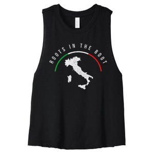 Italy Flag & Italian Map Funny Pun Italia Men Women Women's Racerback Cropped Tank