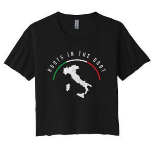 Italy Flag & Italian Map Funny Pun Italia Men Women Women's Crop Top Tee