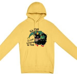 ItS Fine IM Fine Santa Black Cat Xmas Lights Christmas Gift Premium Pullover Hoodie