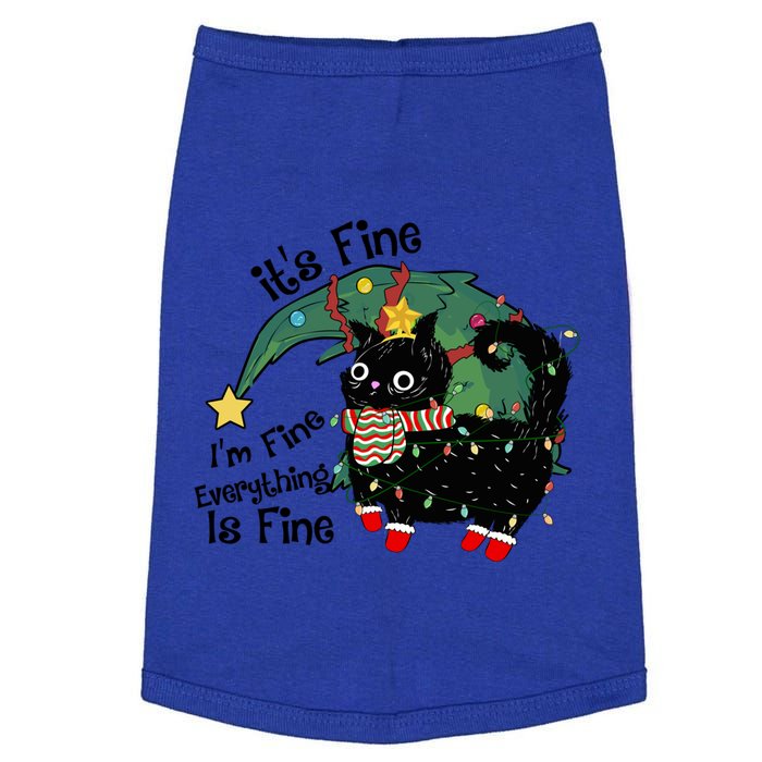 ItS Fine IM Fine Santa Black Cat Xmas Lights Christmas Gift Doggie Tank