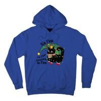 ItS Fine IM Fine Santa Black Cat Xmas Lights Christmas Gift Tall Hoodie