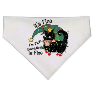 ItS Fine IM Fine Santa Black Cat Xmas Lights Christmas Gift USA-Made Doggie Bandana