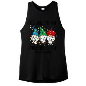 ItS Fine IM Fine Everything Is Fine Gnome Teacher Xmas Gift Ladies PosiCharge Tri-Blend Wicking Tank