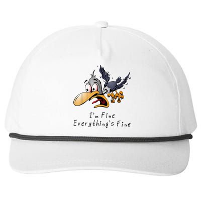 It's Fine I'm Fine Everything Is Fine Funny Cartoon Bird Snapback Five-Panel Rope Hat