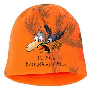 It's Fine I'm Fine Everything Is Fine Funny Cartoon Bird Kati - Camo Knit Beanie