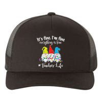 It's Fine I'm Fine Everything Is Fine Christmas Gnomes Teacher Life Yupoong Adult 5-Panel Trucker Hat