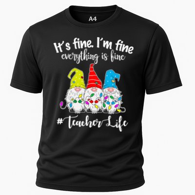 It's Fine I'm Fine Everything Is Fine Christmas Gnomes Teacher Life Performance Shirt