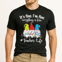 It's Fine I'm Fine Everything Is Fine Christmas Gnomes Teacher Life Cooling Performance Crew T-Shirt
