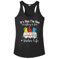 It's Fine I'm Fine Everything Is Fine Christmas Gnomes Teacher Life Ladies PosiCharge Competitor Racerback Tank