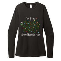 It's Fine I'm Fine Everything Is Fine Funny Christmas Lights  Womens CVC Long Sleeve Shirt