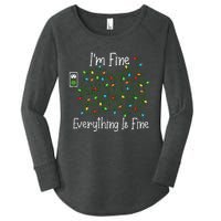 It's Fine I'm Fine Everything Is Fine Funny Christmas Lights  Women's Perfect Tri Tunic Long Sleeve Shirt