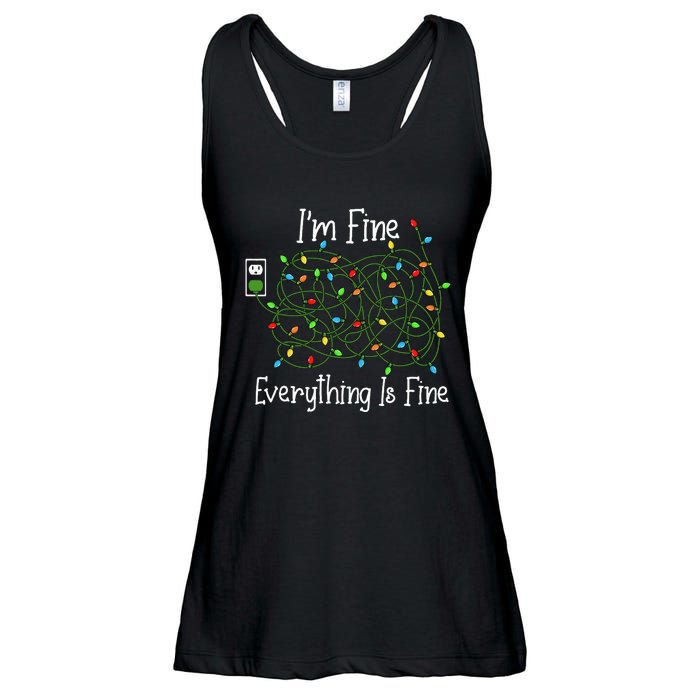 It's Fine I'm Fine Everything Is Fine Funny Christmas Lights  Ladies Essential Flowy Tank