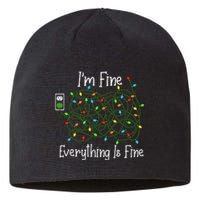 It's Fine I'm Fine Everything Is Fine Funny Christmas Lights  Sustainable Beanie