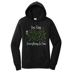 It's Fine I'm Fine Everything Is Fine Funny Christmas Lights  Women's Pullover Hoodie