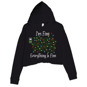 It's Fine I'm Fine Everything Is Fine Funny Christmas Lights  Crop Fleece Hoodie